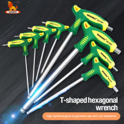 WYNN'S T-Handle Allen Wrench Metric Long Arm Ball/Flat End Hex Key Wrench 1.5-12mm Home Auto Bike Repair Hand Tool Screwdriver