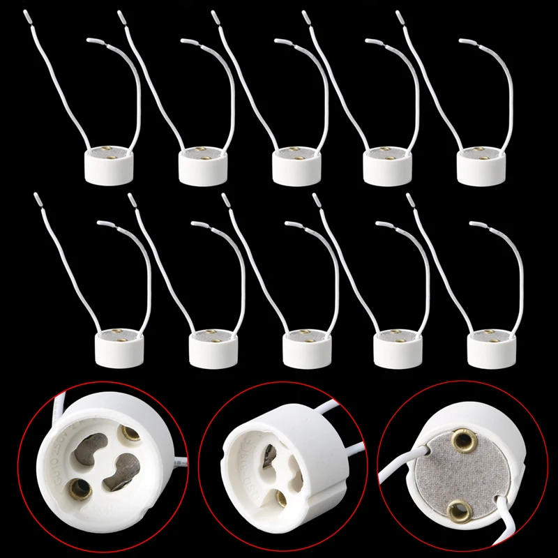 Description Picture 3 of itemGU10 Socket LED Bulb Halogen Lamp Holder Base Ceramic Wire Connector