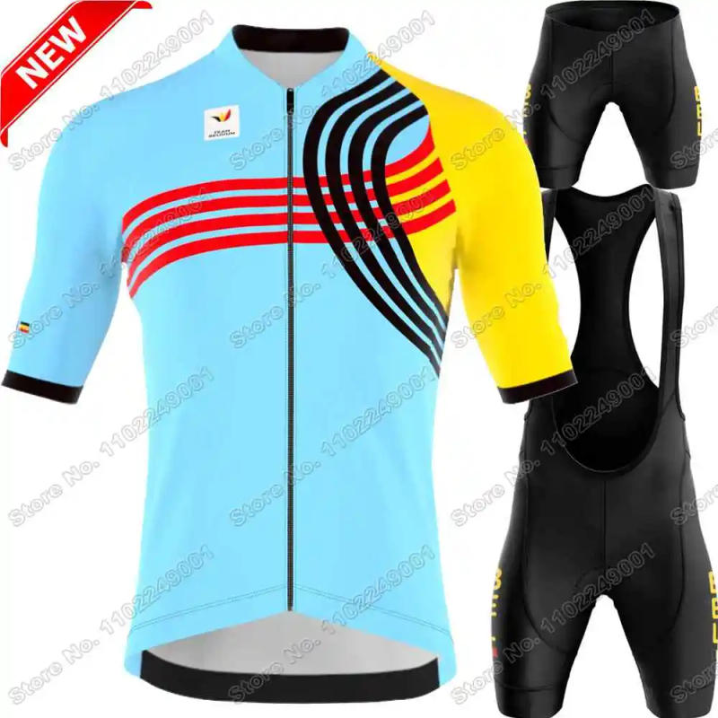 Description Picture 2 of item2024 Belgium National Team Cycling Jersey Set Summer Cycling Clothing Men Road Bike Shirts Suit Bicycle Pants MTB Fietskleding