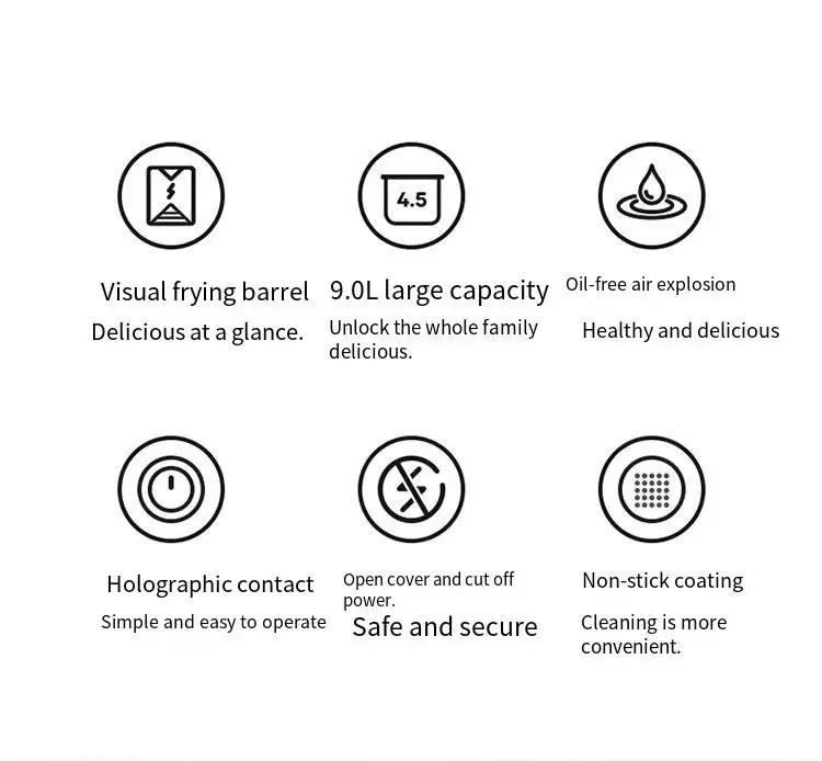 Description Picture 3 of itemIntelligent air fryer large capacity household multi-functional intelligent oil-free smokeless electric oven 220V