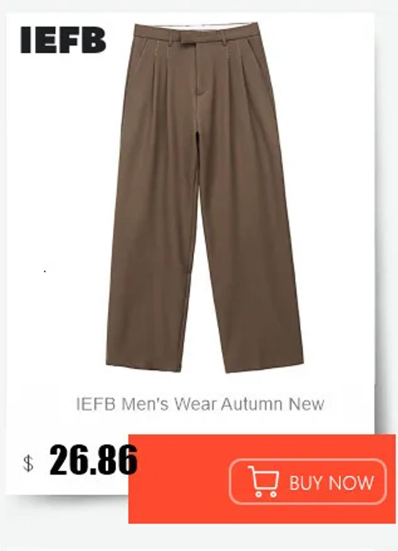 Description Picture 2 of itemIEFB Niche Style Men's Pants Pair Of Trousers Lace-up Straight Suit Bottom Wide Leg Solid Color Menwear Trend 2024 9C6586