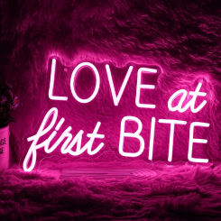 Love At First Bite Neon Sign USB Powered LED Neon Light for bedroom Bar Pub Party Living Room Wedding Wall Decor Decoration Gift