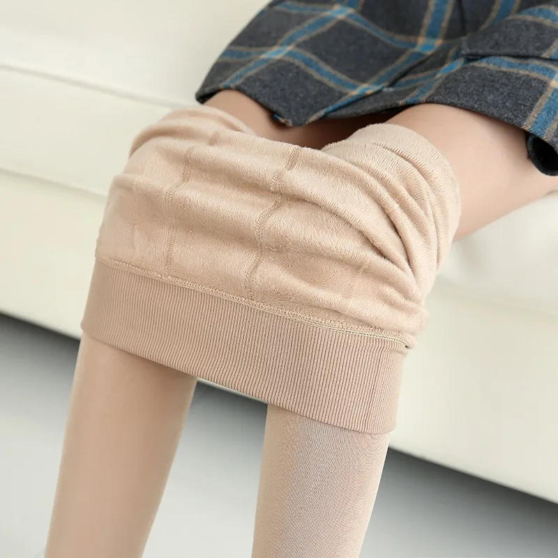Description Picture 6 of itemWomen Thick Pantyhose Autumn Winter Thin Fleece High Waist Elastic Slim Tights Girls High Stretch Plush Long Stockings Leggings