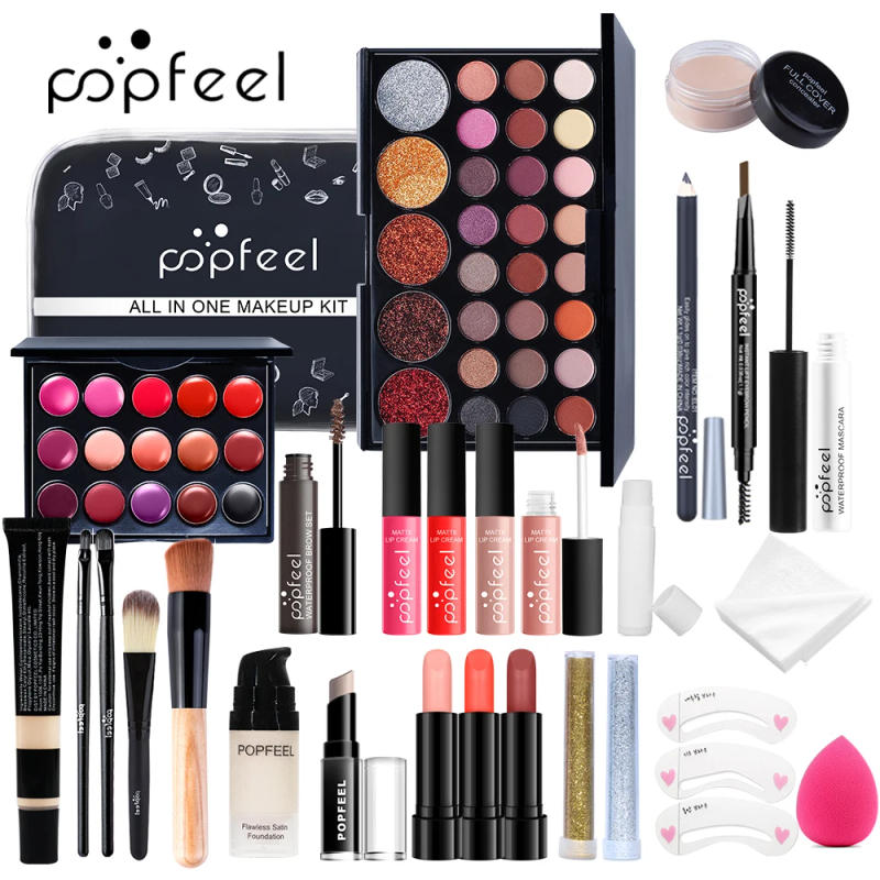Description Picture 2 of itemAll in One Makeup Kit Full Makeup Kit Gift for Women Teen Girl Nude Eyeshadow Foundation Primer Brush Nude Lipgloss