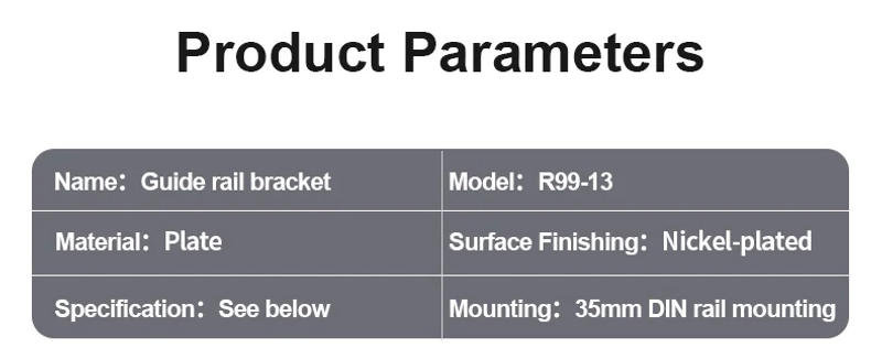 Description Picture 5 of itemENMG 47.5 35mm Solid State Relay Thermal Mounting Bracket R99-13Fixed Base Power Switch DIN Rail Snap-In Conveniently removable