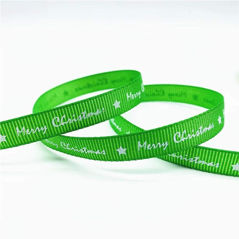 Description Picture 4 of item5yards/Lot 10mm Christmas Ribbon Printed Christmas Grosgrain Ribbon For Handmade Design Christmas Decoration DIY Gift Packing