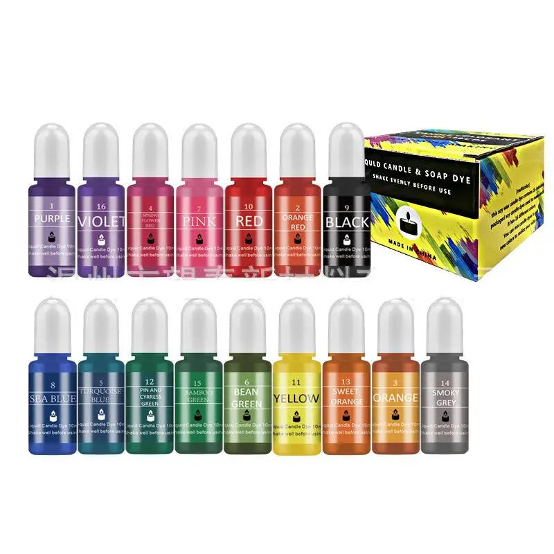 Description Picture 2 of item16 Colors Candle Wax Pigment Colorant Non-Toxic Soy Candle Wax Pigment Liquid Dye Soy Wax DIY Soap Dyes Candle Making Supplies