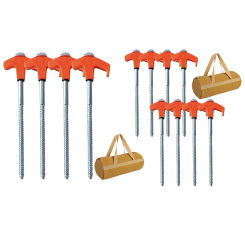 4/8Pcs Screw in Tent Stakes Ground Stakes Heavy Duty 20/25cm Ground Anchors with Storage Bag Glow in The Dark for Camping Hiking