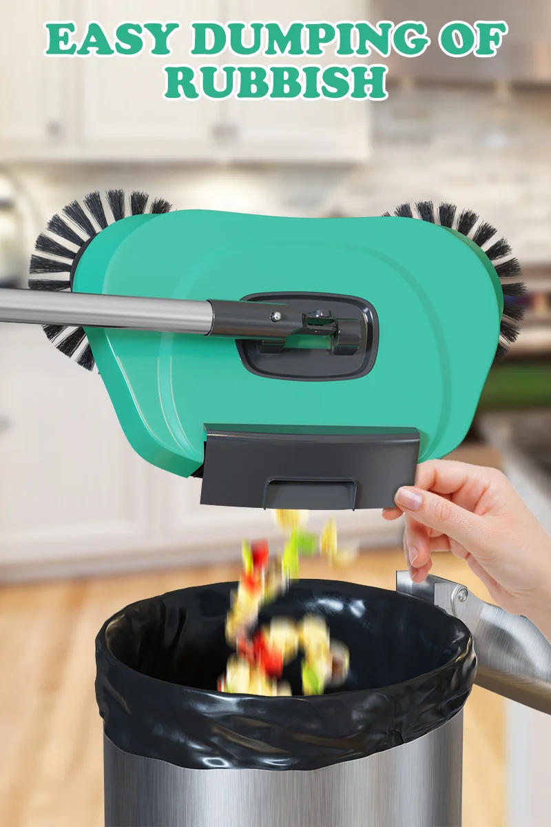 Description Picture 6 of item3 in 1 Manual Floor Cleaning System Push broom, mop and broom combination for fast sweeping and precise mopping for hard floors.