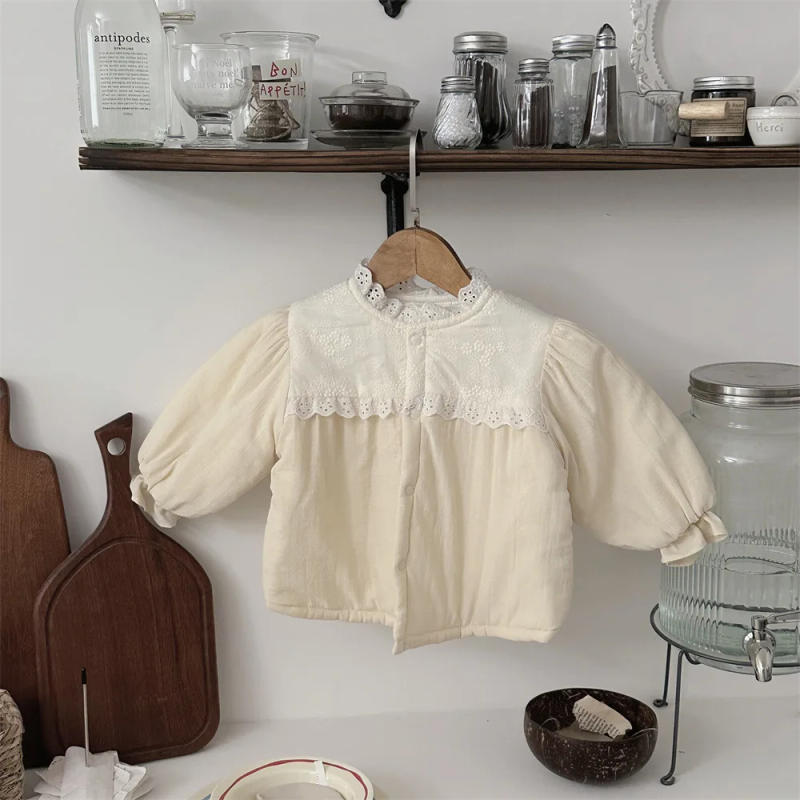 Description Picture 6 of item2025 New Winter Baby Clothes Girl Cotton-padded Jackets Sweet Girls Thick Cotton Lining Parkas 1-3y Newborn Infant Warm Outwear