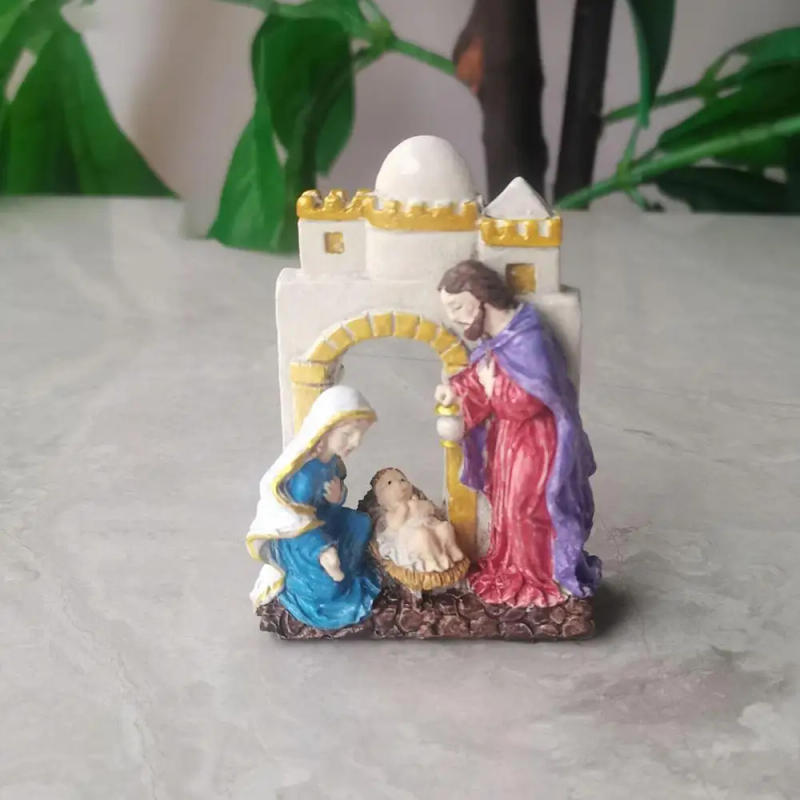 Description Picture 4 of itemResin Nativity Ornament Jesus Resin Statue Novelty Holy Family home Decors For Study Room Living Room Christmas Decoration