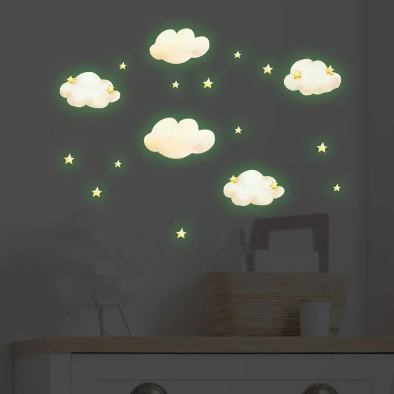 Description Picture 5 of itemCartoon Cloud Luminous Stickers Glow in The Dark Stars Wall Stickers for Kids Rooms Bedroom Ceiling Home Decoration Wall Decals