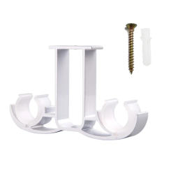1pc Double Curtain Rod Brackets Window Hardware Holder Home Decor