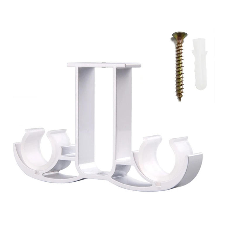 Description Picture 2 of item1pc Double Curtain Rod Brackets Window Hardware Holder Home Decor