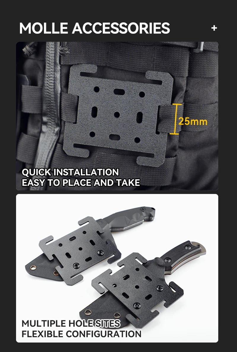 Description Picture 4 of itemKYDEX Sheath Molle Adapter Backpack Fixed Tool Clip Portable Storage Outdoor EDC Scabbard Accessories