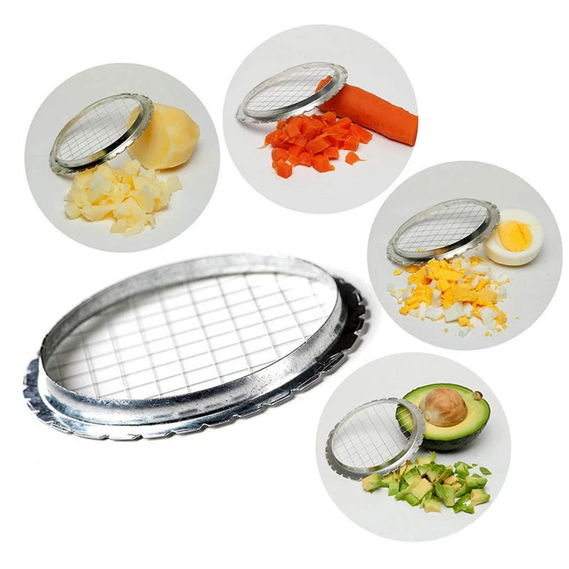 Description Picture 5 of itemNew Kitchen Cutting Gadgets Stainless Steel Egg Slicer Vegetables Fruit Potato Salads Cube Grid Cutter Cheese Device