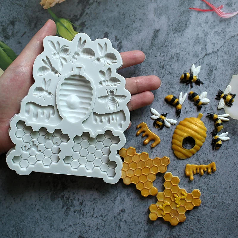 Description Picture 5 of itemHoneybee Honeycomb Silicone Mold 3D Beehive Bee Fondant Cake Decorating Chocolate Tools Kitchenware For Baby Shower Birthday
