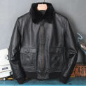 Classic Air Force Flight G1 Genuine Leather Jacket Men Winter Warm Cow Coat Mens Aviator Clothes