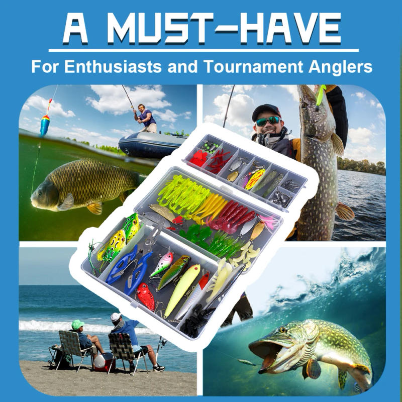 Description Picture 6 of item120Pcs Baits Tackle Suit Reusable Biomimetic Fish Bait Rust Proof Soft and Hard Lure Bait for Outdoor Fishing Accessories Tool