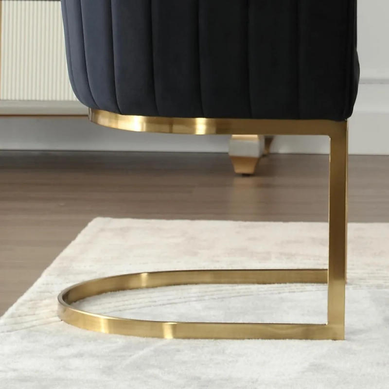 Description Picture 4 of itemDining Chairs Set of 2 Kitchen and Dining Room Chairs with Arms Mid Century Modern with Gold Metal Legs