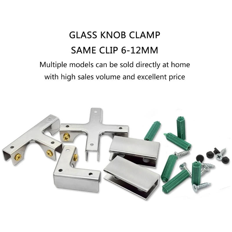 Description Picture 4 of itemGlass Cube Connectors L Clamp Holders Secure Glass Shelf Support Clip Simple Install for Aquariums & Showcases