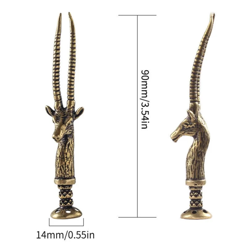 Description Picture 2 of item1pcs Carving Deer Pipe Pressing Rod Grinding Cigarette Press  Retro Creative Multifunctional Cigarette Tobacco Pipes Accessories