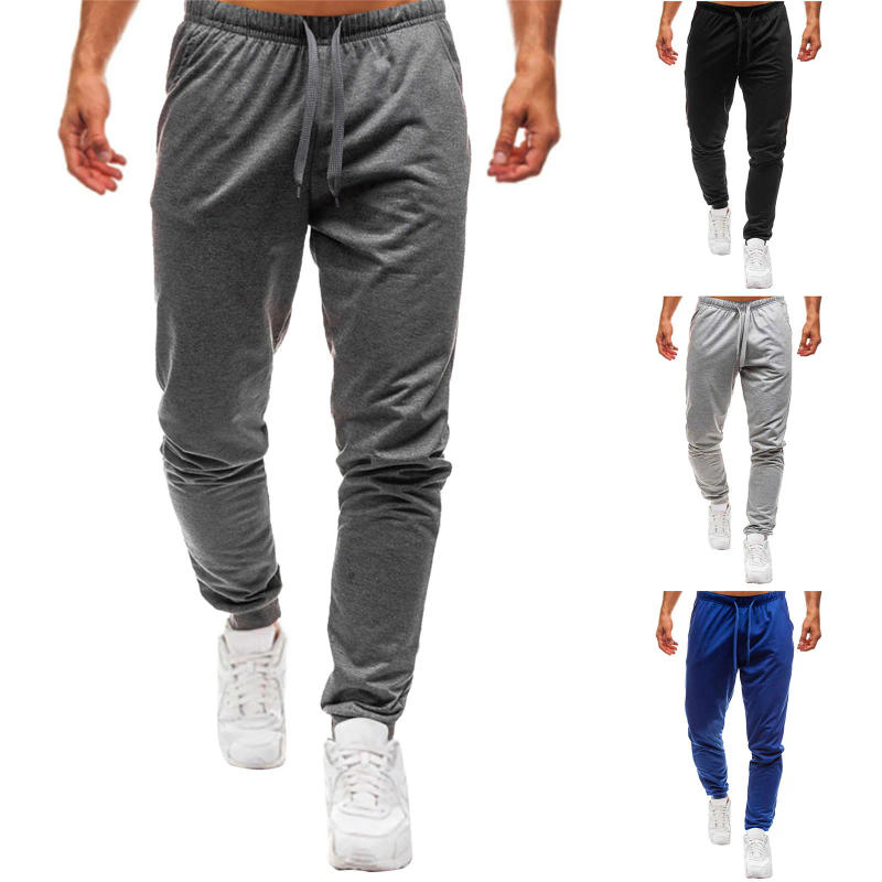 Description Picture 2 of itemSpring Autumn Solid Color Men Casual Pants Lace-Up Sports Soft Baggy Sweatpants Man Trousers Y2k Clothes Gym Work Pantalones