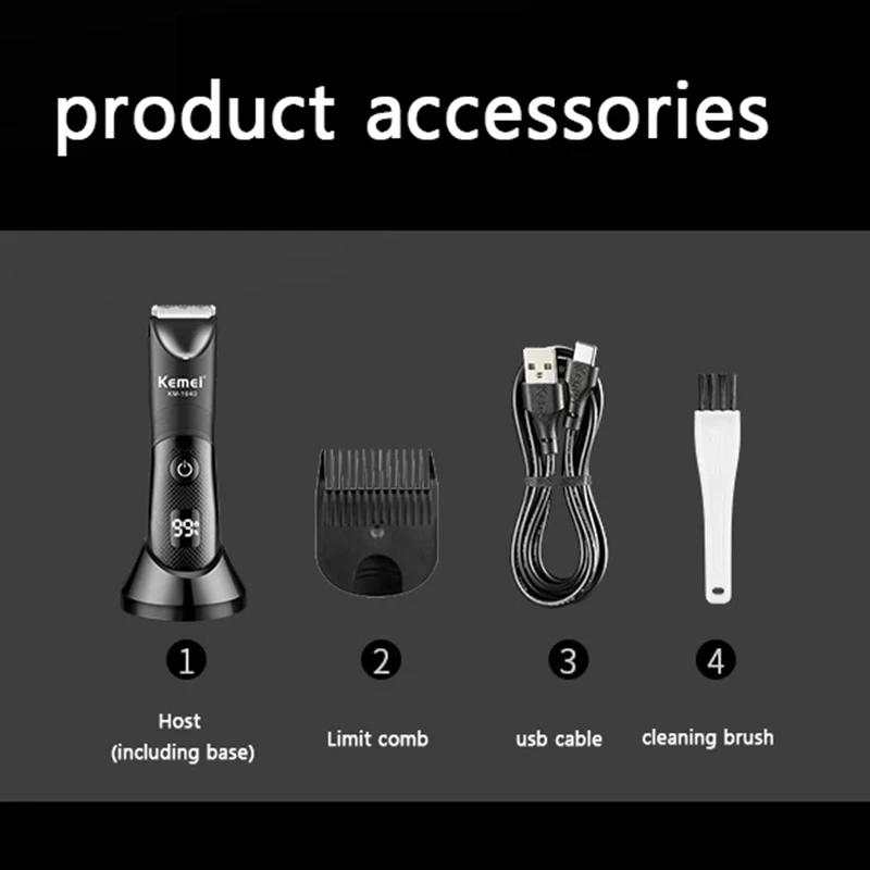 Description Picture 6 of itemKM-1840 KEMEI's new full body waterproof electric fader barber with charging base multi-function shaving hair clipper barber