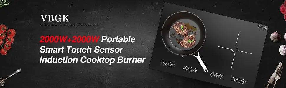 Description Picture 5 of itemDouble Induction Cooktop, 110V 4000W Electric cooktop,Hot Plate LED Sensor Touch Energy-Saving Portable Induction Cooktop with C