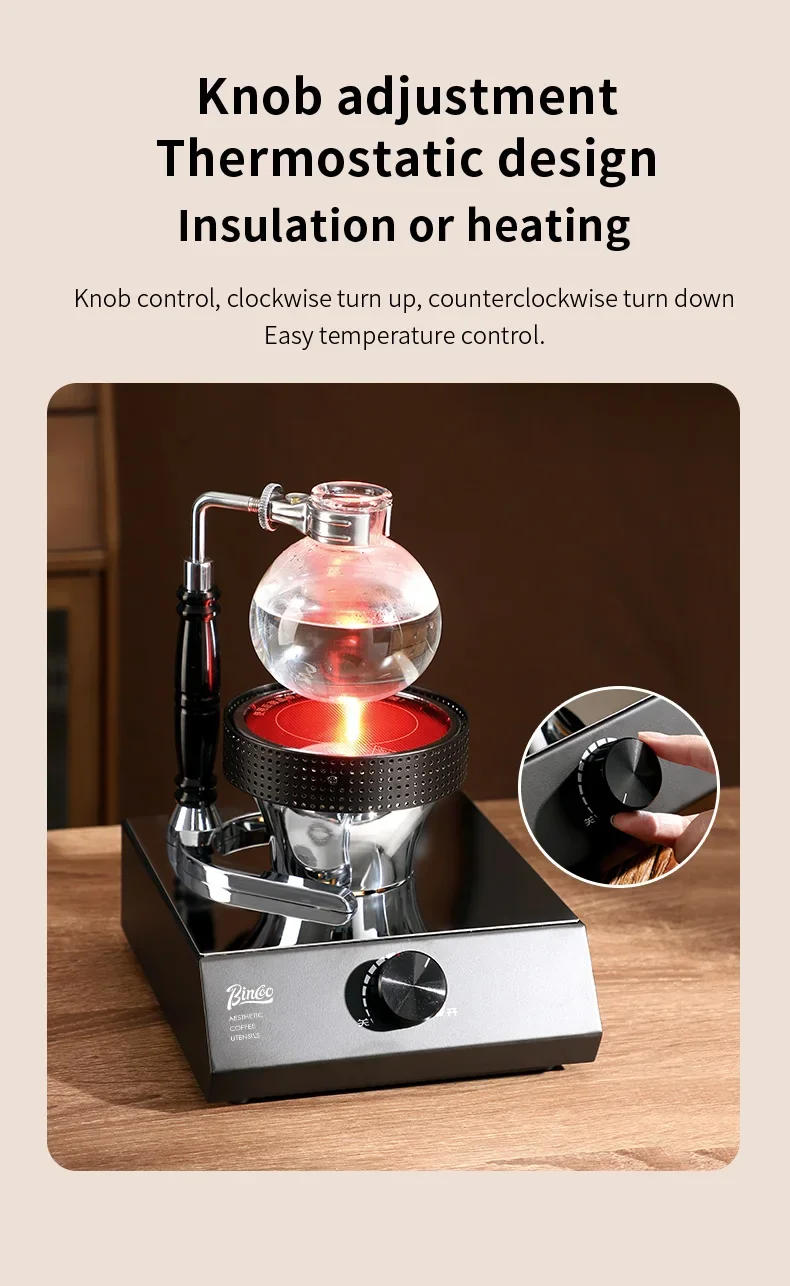 Description Picture 6 of itemBINCOO 400W 220V Siphon Pot Convection Oven Coffee Heater Electric Stove Halogen Light Wave Infrared Heating 750â„ƒ Heat Resistant