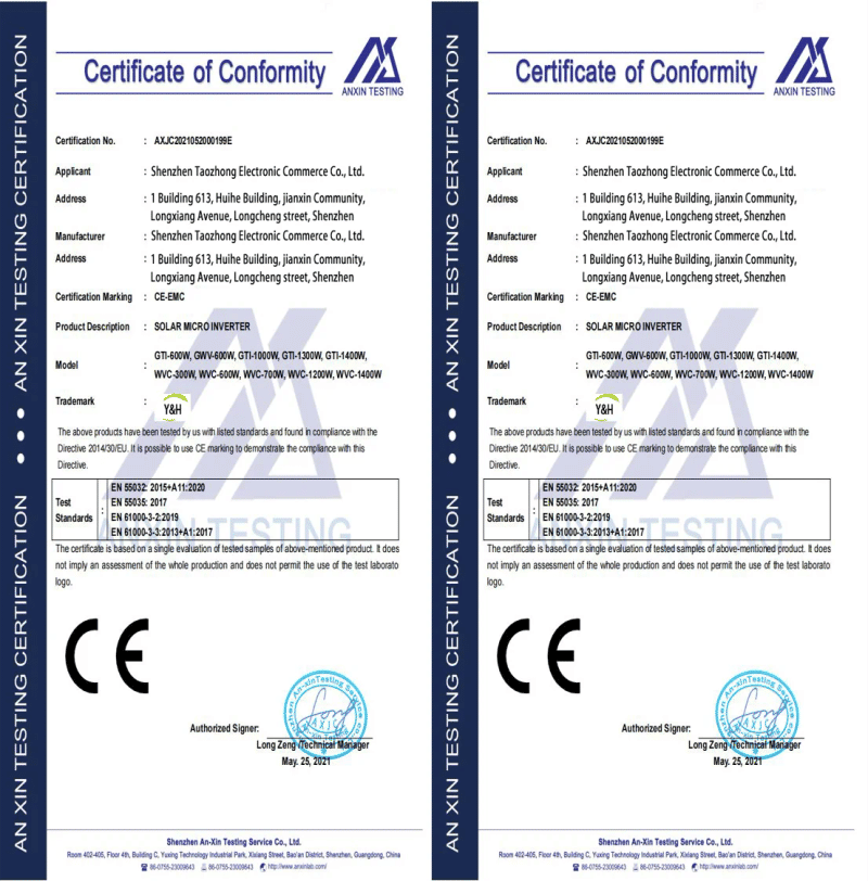 Description Picture 2 of itemY&H 1400W Grid Tie Solar Inverter MPPT Pure Sine Wave Micro Inversor DC 24V/36  AC120V/220V  Solar Panel Home System