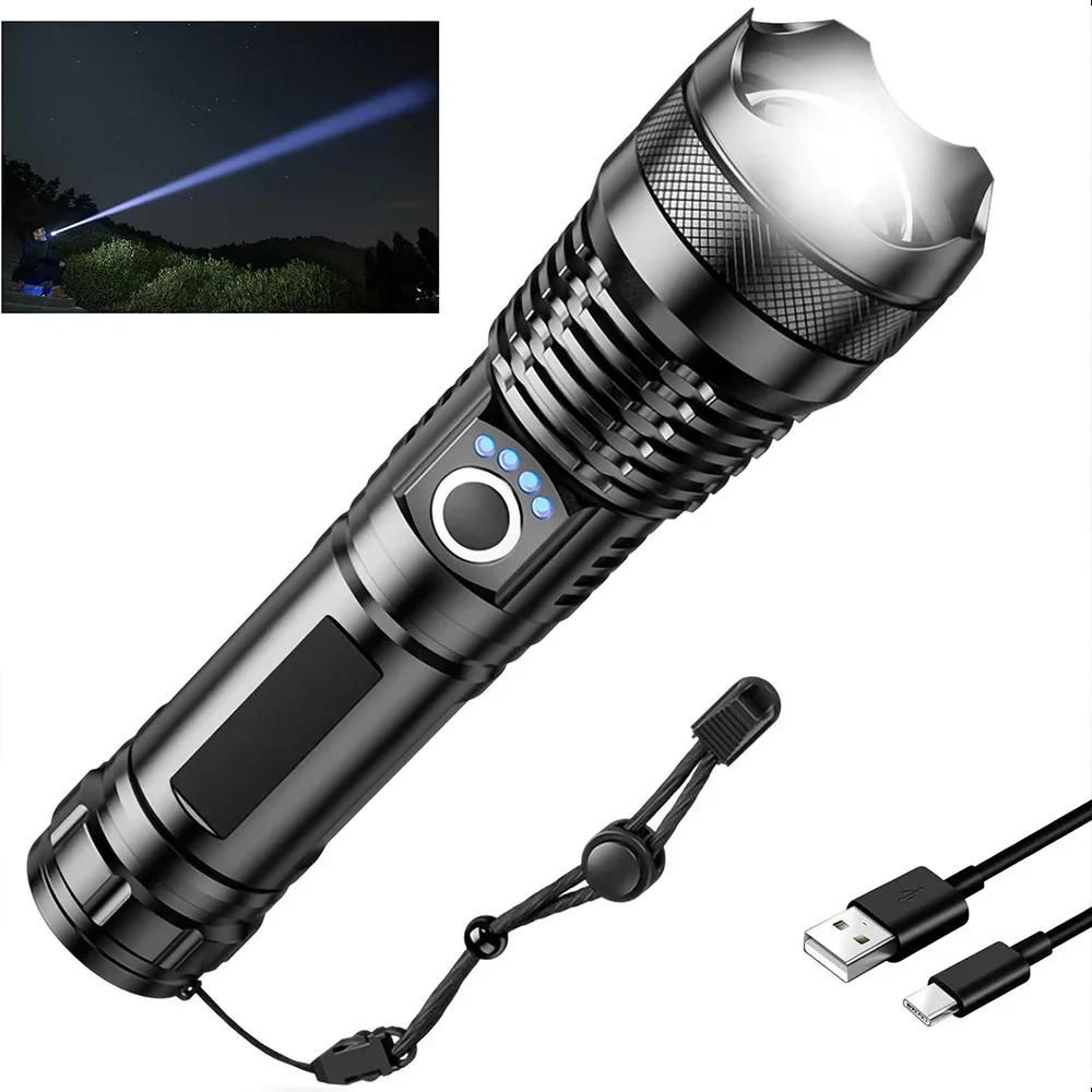 Description Picture 2 of itemPortable LED Flashlight Rechargeable 5 Modes IPX4 Waterproof Handheld Torches Tactical Lantern With USB Charging for Hiking