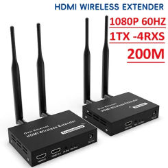 1080P 200M 5.8GHz Wireless HDMI-Compatible Transmitter Receiver Extender with IR HDMI Loop-Out For TV Audio Video Extender Kit