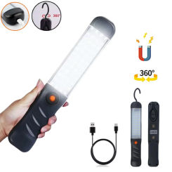 LED Flashlights Rechargeable Work Light with Magnetic Base and Hanging Hook 3 Modes Floodlight for Car Repair Grill Outdoor Use
