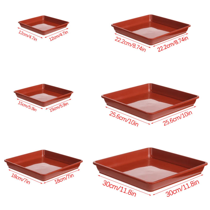 Description Picture 2 of item5Pcs Plant Saucer 4/6/7/8/10 inch Drip Trays Plastic Tray Saucers Indoor Outdoor Flower Pot Square