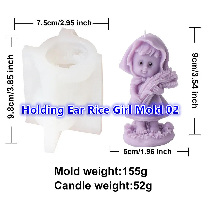 Description Picture 3 of item3D Hat Girl Candle Silicone Mold DIY Cute Girls Statue Plaster Resin Soap Candle Making Mould Craft Tabletop Decor