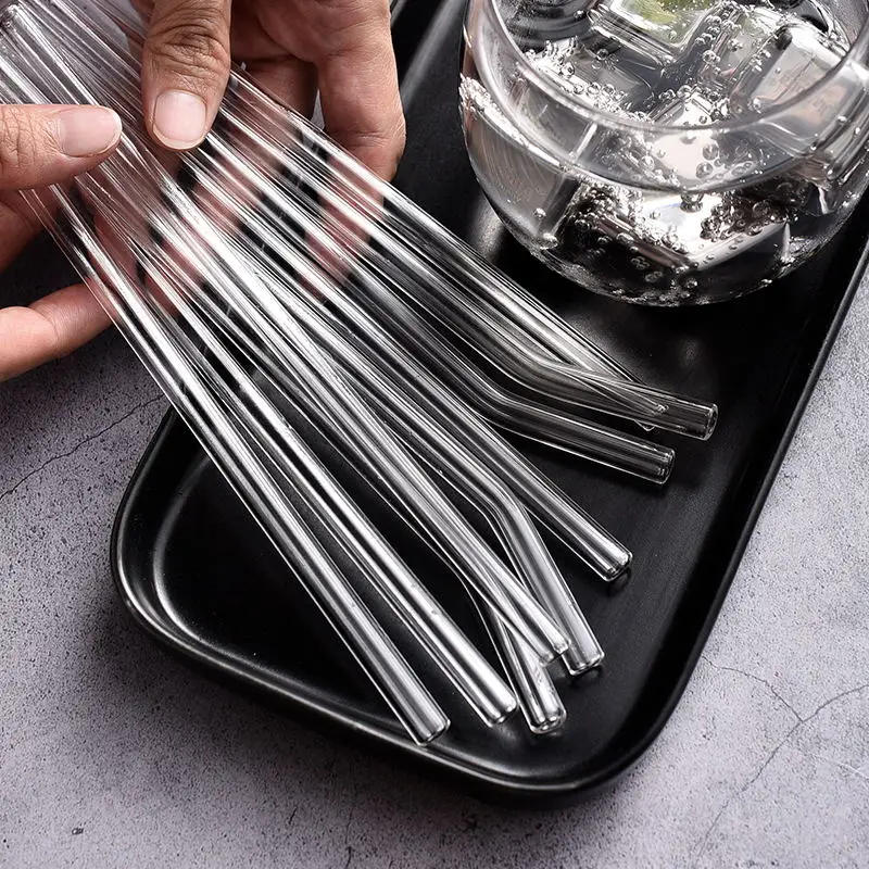 Description Picture 3 of item200*8mm Clear Glass Straws for Smoothies Cocktails Drinking Straws Healthy Reusable Eco Friendly Straws Drinkware Accessory