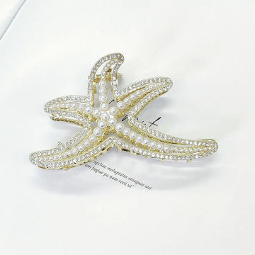 Full Diamond Starfish Clip Back Head Shark Clip Crab Hair Clip Women Ponytail Hairpin Hair Styling Tool Hair Accessories