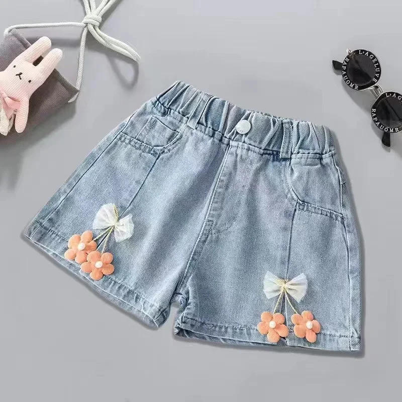 Description Picture 4 of itemChildren's Clothing, Girls' Shorts Summer 2025 New Style Children's Denim Shorts, Girls' Outerwear Pants Casual Versatile Hot