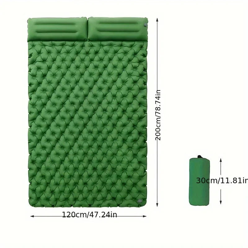 Description Picture 4 of itemDouble Inflatable Mattress with Built-in Pillow Pump Outdoor Sleeping Pad Camping Air Mat for Travel Backpacking Hiking