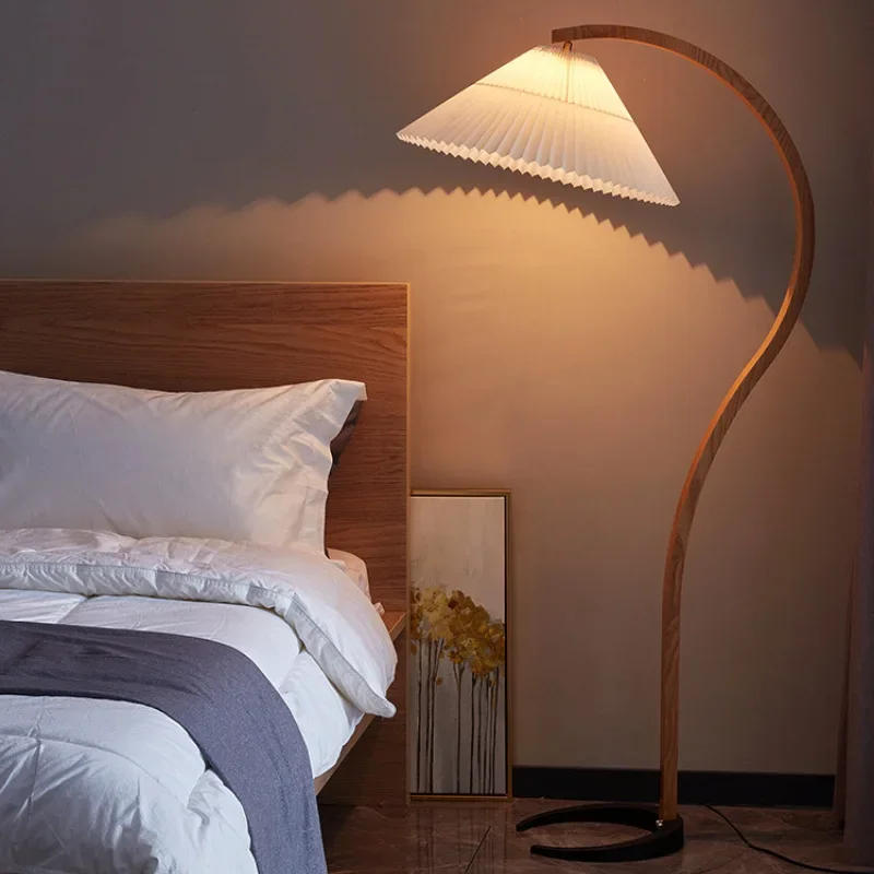 Description Picture 6 of itemLatest Vintage Umbrella Floor Light&pleated lampshade Nordic Minimalist Classic Bedside Standing Corner Lamps pleated floor lamp
