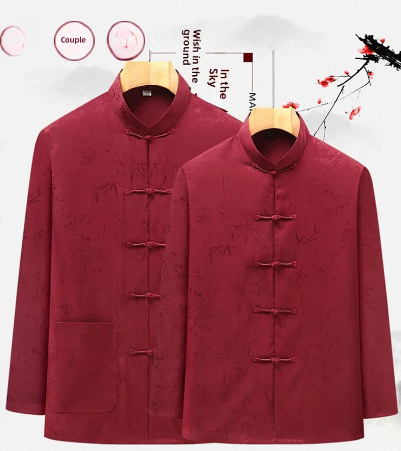 Description Picture 2 of itemMiddle-aged Elderly Men's Long Sleeve Shirt Blazers Casual Scene New Season Autumn Couple Overlife Clothes Wedding Banquet Suit