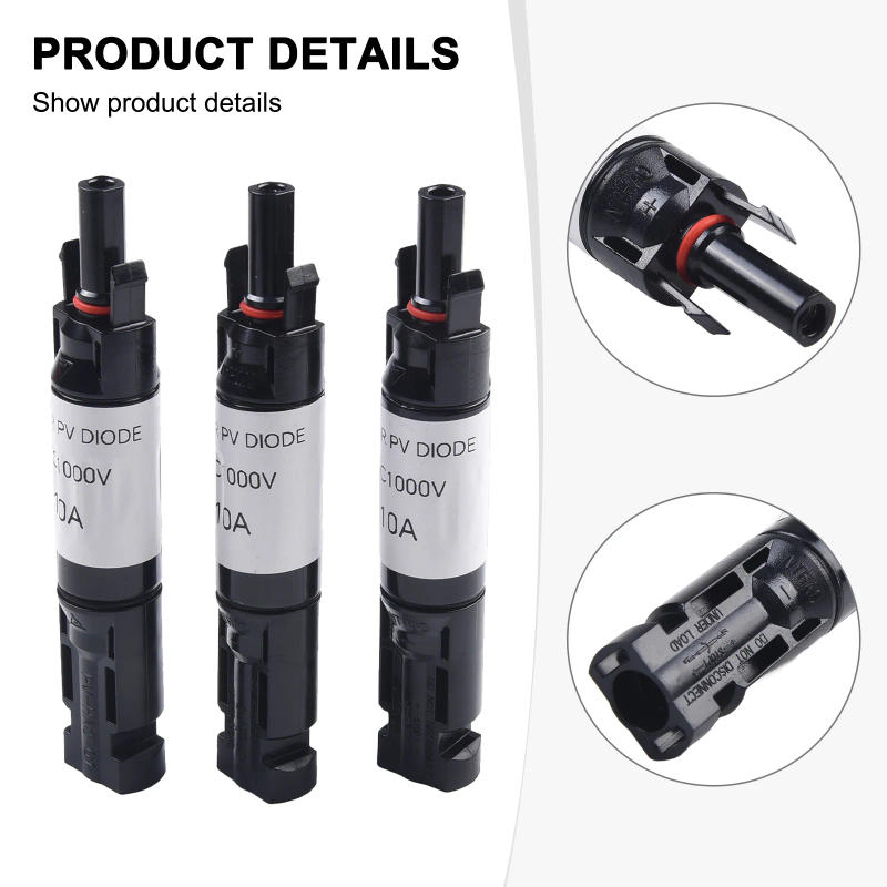 Description Picture 5 of item3pcs Solar PV Fuse Connector Photovoltaic Fuse Diode Connector 10/15/20A IP67 Protection Panel Cable Blocking Fuse Holder