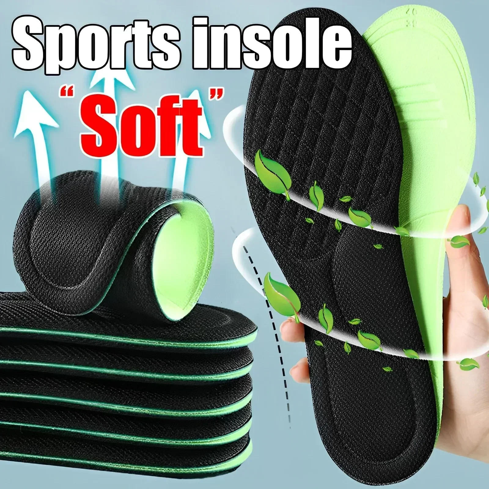 Description Picture 4 of item2/10pcs Nano Memory Foam Insoles Unisex Soft Sports Running Shoes Inserts Sweat-Absorbing Deodorant Cushion Shoe Sole Paddings