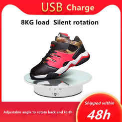 3 Speed Adjustment Seat Mirror Plate Electric Display Table Turntable Smart Charging Rotary Table Rotating Base for Video 360