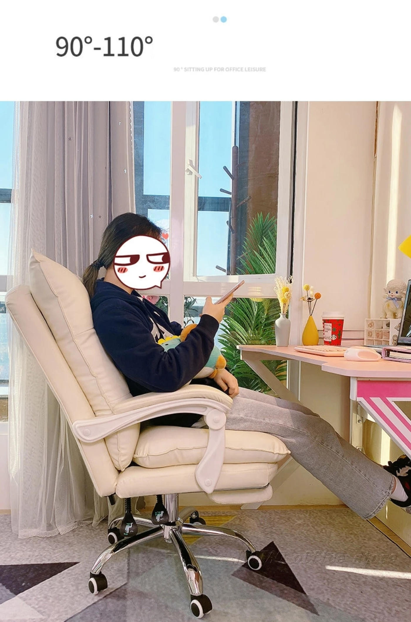 Description Picture 4 of itemGaming Chair Comfortable Soft Sofa Chair Bedroom Gamer Live Computer Chair Student Leather Office Chair Pink Ergonomic Chair