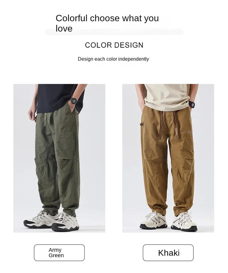 Description Picture 4 of item2024 New Trendy Japanese Ins Workwear Casual Pants Men and Teenagers Street Fashion Artistic Loose All-Matching Trousers