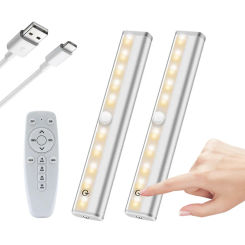 Wireless Dimmable Under Cabinet Light With Remote Control 20LEDs USB Rechargeable Magnetic LED Closet Night Lamp For Wardrobe