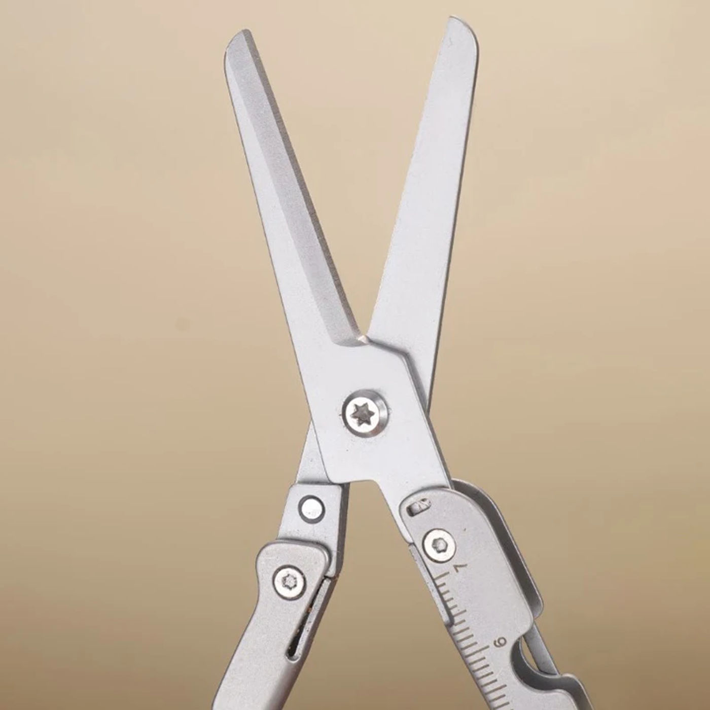 Description Picture 4 of itemBig Scissors With Back Clip Graduated Scale Multi Functional Mini Portable Folding Scissors Combination Tool Outdoor Tools