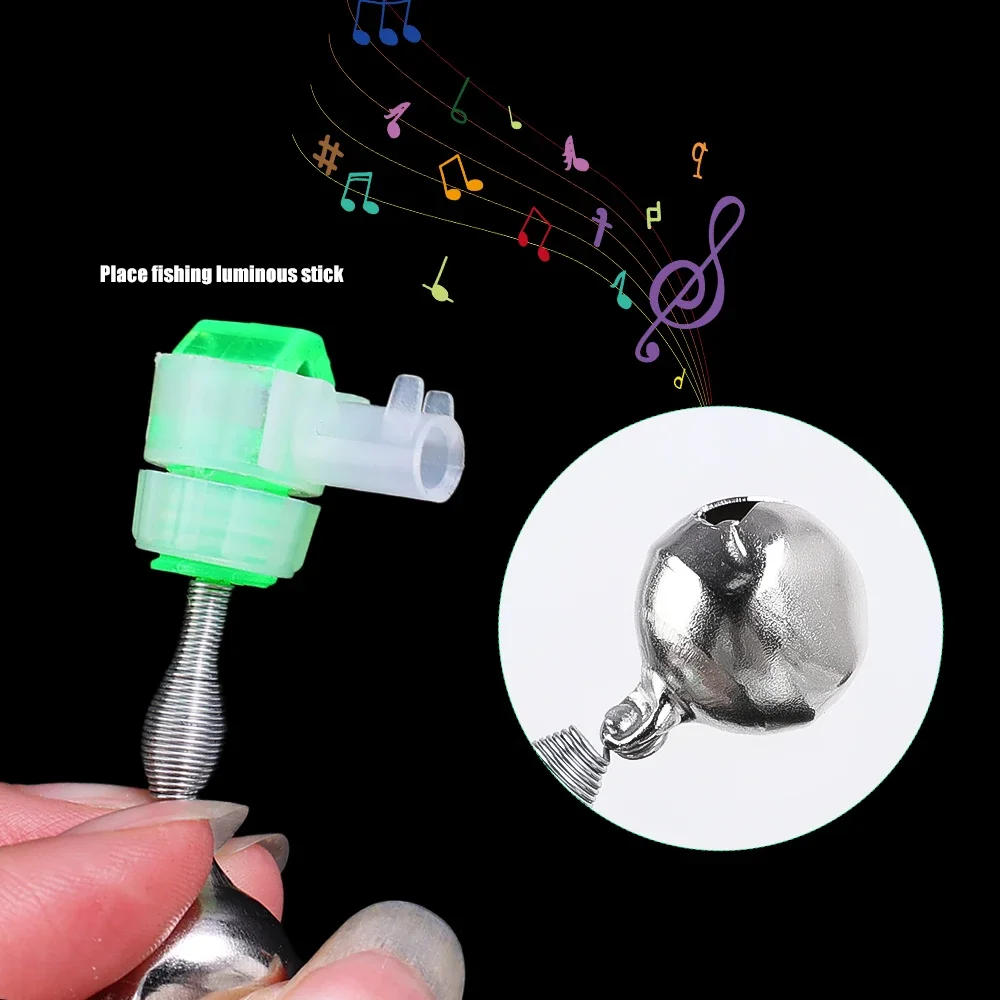 Description Picture 6 of itemFishing Bells Spiral Clip Fish Bells Bite Alarm Rod Tip Clamp Fish Bite Lure Alarm Alert Single Bell Ring Clip Fishing Bell Tool